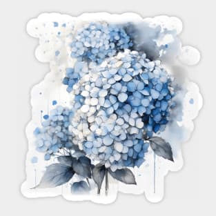 Hydrangea Flowers Watercolor Painting Sticker